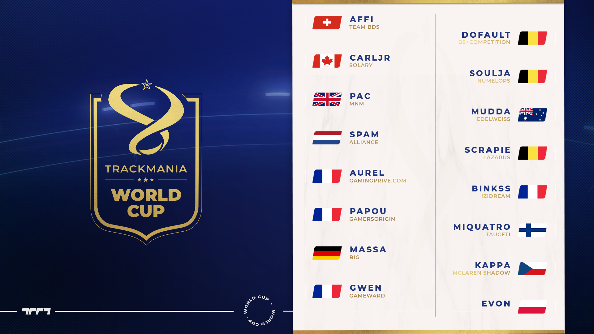Trackmania World Cup Group Stage is just around the corner!